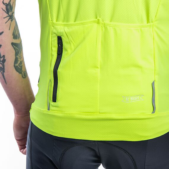 SENSOR CYKLO COOLMAX CLASSIC MEN JERSEY SS ZIP neon yellow