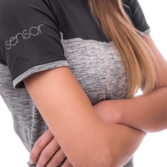 SENSOR CYKLO MOTION WOM JERSEY SS ZIP grey/black