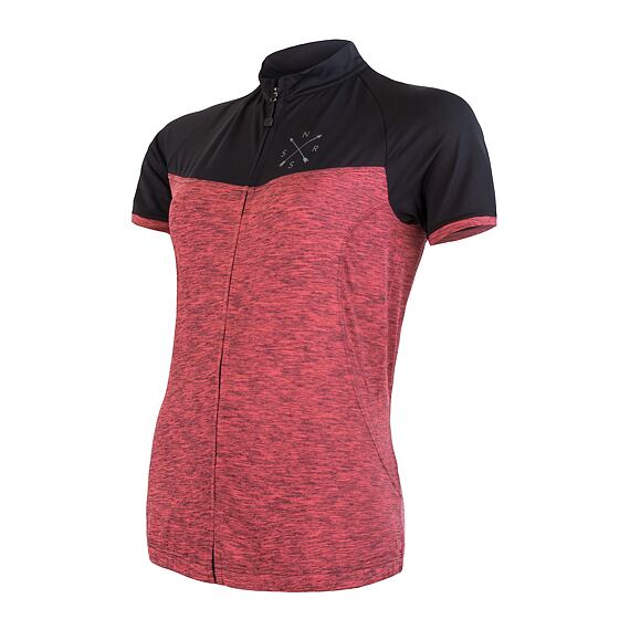 SENSOR CYKLO MOTION WOM JERSEY SS ZIP pink/black