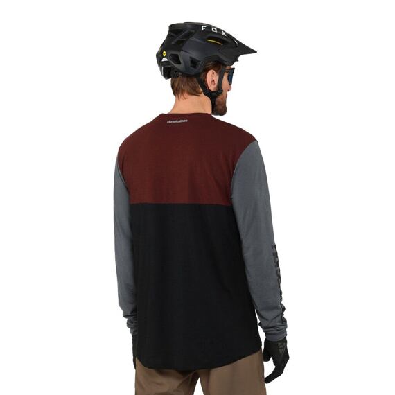 HORSEFEATHERS tee LS FURY burgundy