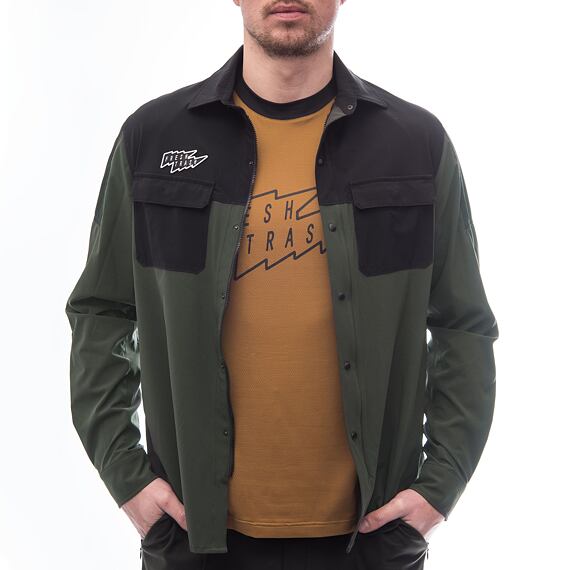 FT MEN'S RIDER LONG SLEEVE SHIRT OLIVE GREEN/BLACK