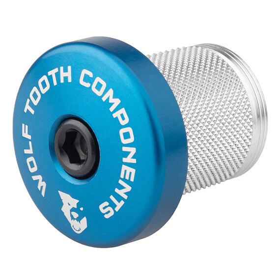 WOLF TOOTH COMPRESSION PLUG with Integrated spacer stem cap blue
