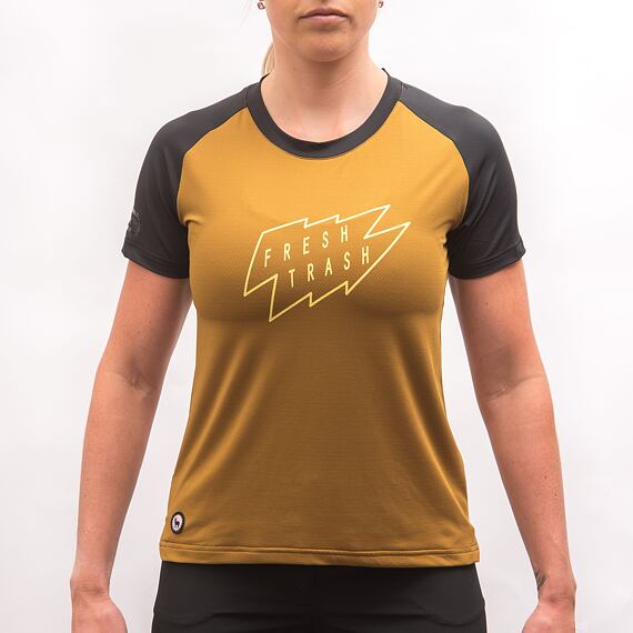 FT WOMEN'S HORIZON SHORT SLEEVE TEE GOLDEN/BLACK