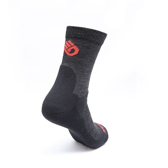 SENSOR EXPEDITION MERINO WOOL SOCKS BLK/RED