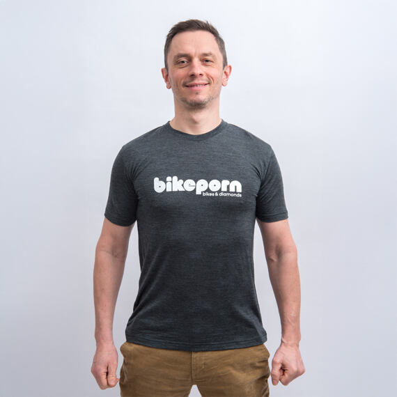 BIKEPORN MERINO LITE men's short-sleeved t-shirt anthracite gray