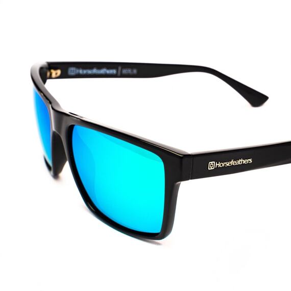 HORSEFEATHERS glasses MERLIN gloss black/mirror green