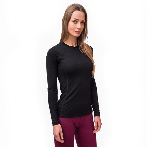 SENSOR MERINO DF WOMEN TEE LS BLK
