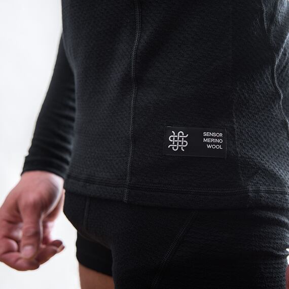SENSOR MERINO DF MEN TEE LS BLK