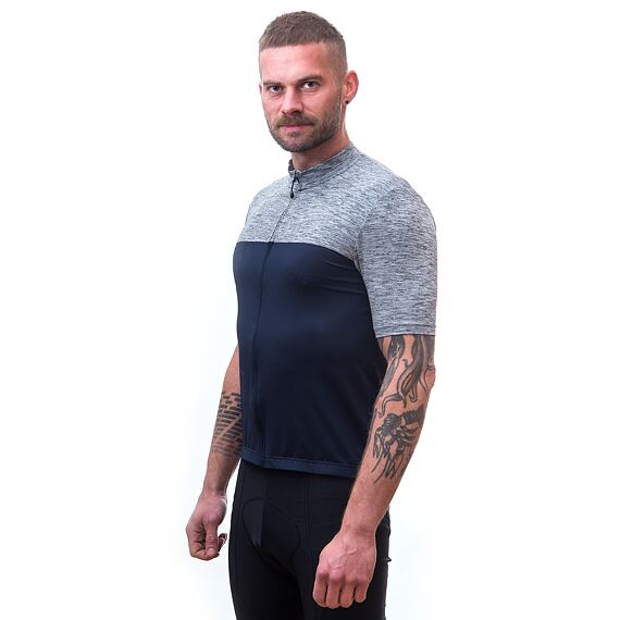 SENSOR CYKLO MOTION MEN JERSEY SS ZIP deep blue/grey
