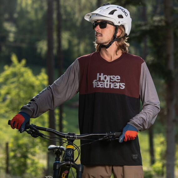 HORSEFEATHERS tee LS FURY burgundy