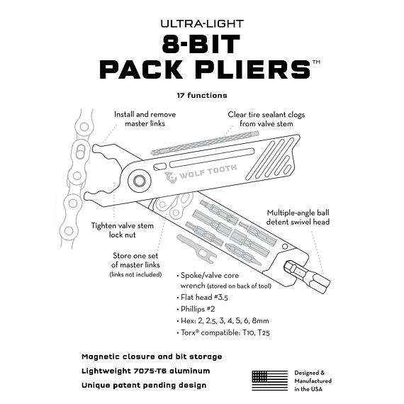 WOLF TOOTH 8-BIT PACK PLIERS black