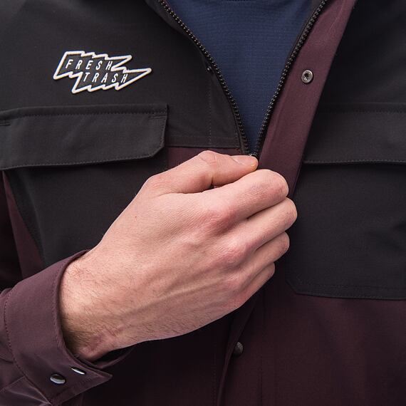 FT MEN'S RIDER LONG SLEEVE SHIRT WINE RED/BLACK