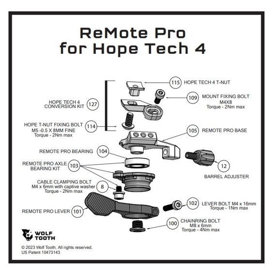 WOLF TOOTH spare part REMOTE PRO Hope Conversion Kit