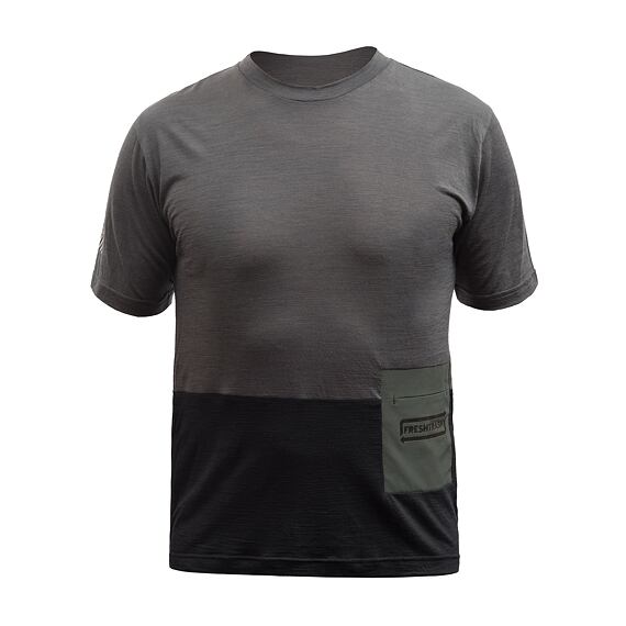 FT MEN'S LITE MERINO POCKET JERSEY OLIVE GREEN/BLACK