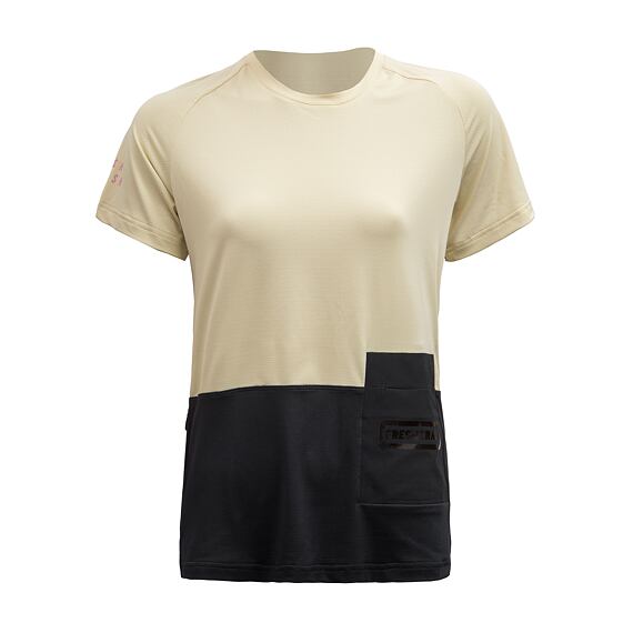 FT WOMEN'S HORIZON POCKET SHORT SLEEVE JERSEY SAND/BLACK