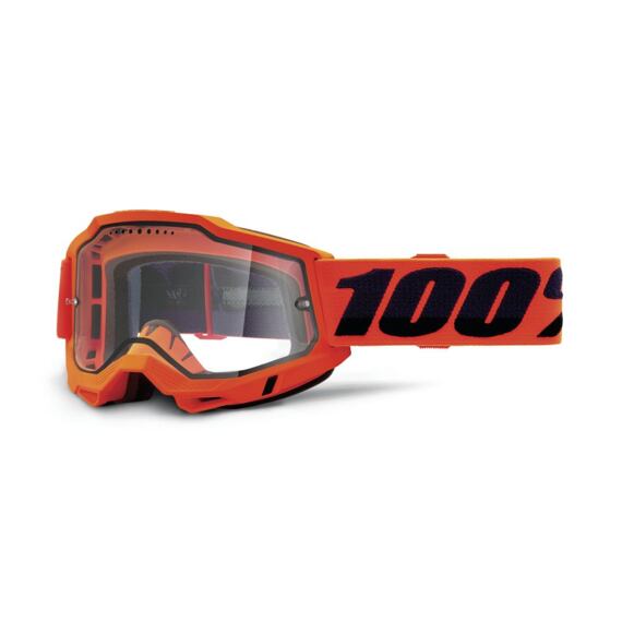 MX Glasses 100% ACCURI 2 ENDURO MTB - Neon/Orange - Clear Lens