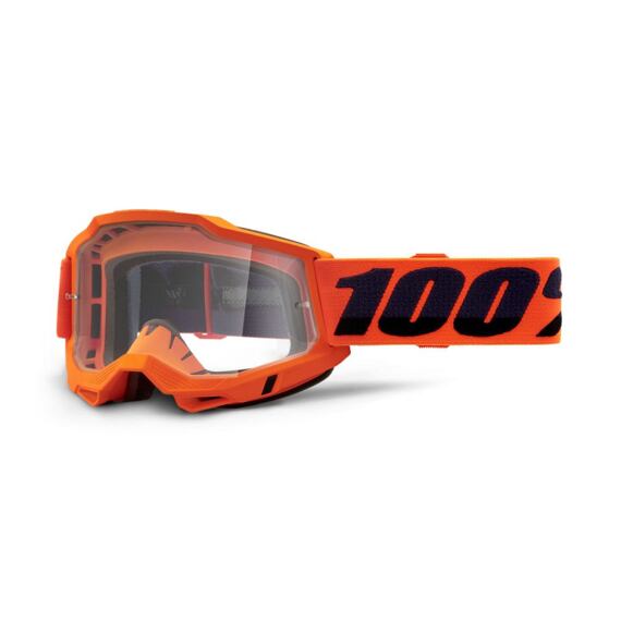 MX Glasses 100% ACCURI 2 Neon/Orange Clear Lens