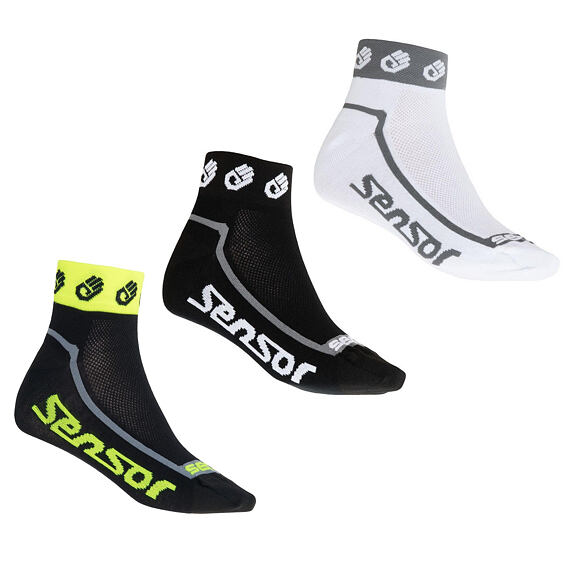 SENSOR SOX 3-PACK RACE LITE SMALL HANDS black/white/ref.yellow