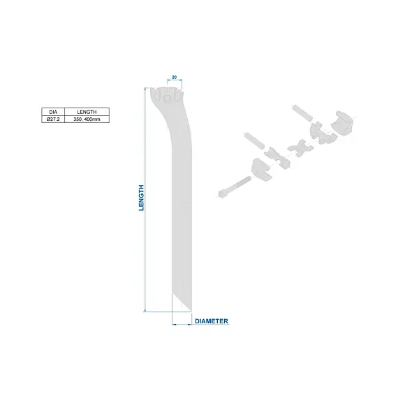 RITCHEY seatpost SUPERLOGIC 1-Bolt Flexlogic 27.2x400 20mm offset